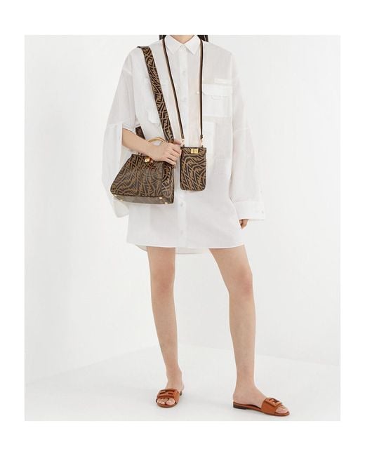 Fendi Brown Ff Logo Plaque Open Toe Sandals
