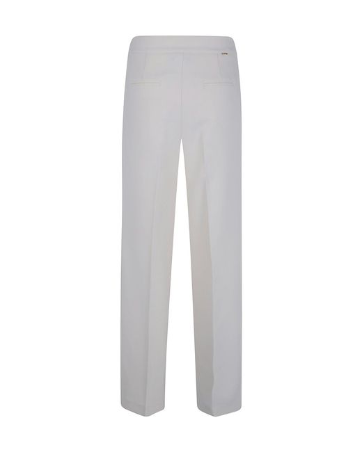 Twinset Gray Madreperl Straight-Leg Pants