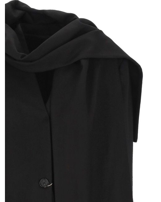 Totême Black Totême Single-Breasted Scarf Detailed Blazer