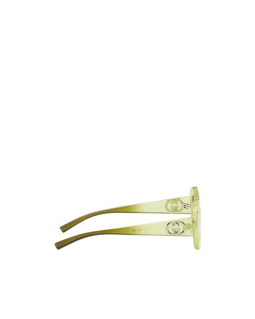 Gucci Yellow Eyewear Oval Frame Sunglasses