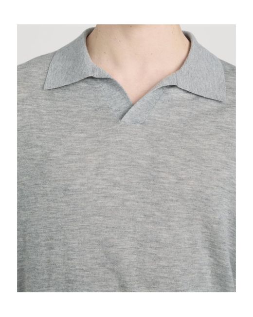 FRAME Gray Superfine Polo Sweater for men