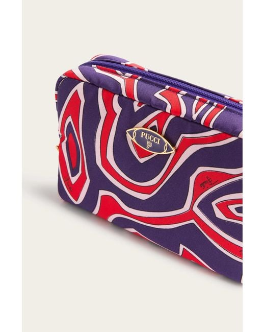 Emilio Pucci Red Labirinto-Print Beauty Case