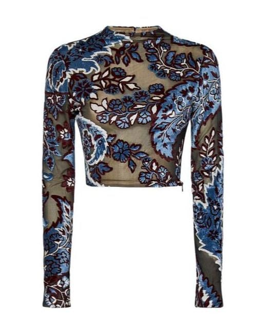Etro Blue Long Sleeve Tops