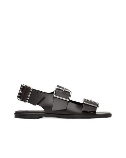 Aeyde Black Thekla Flat Sandals