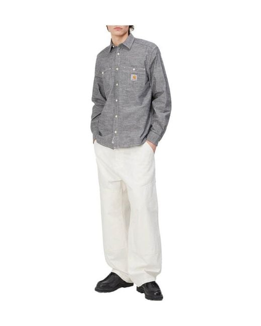 Carhartt White Mid-Rise Wide-Leg Jeans for men