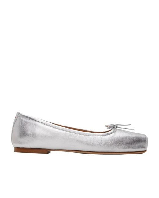 Aeyde White Gabriella Ballet Flats