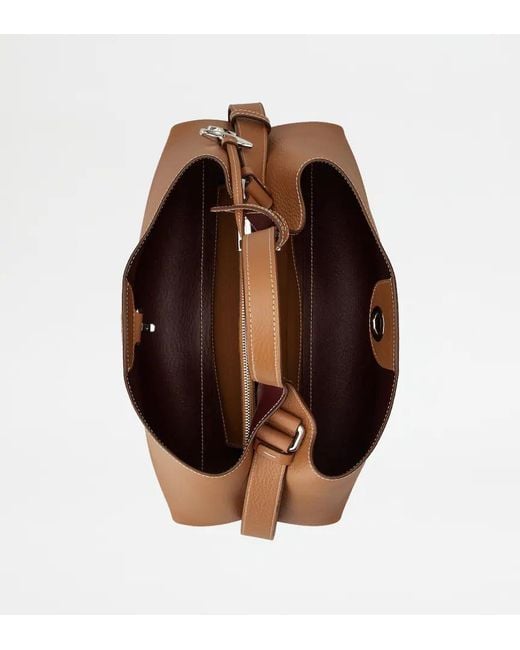 Tod's Brown Logo Printed Small Tote Bag