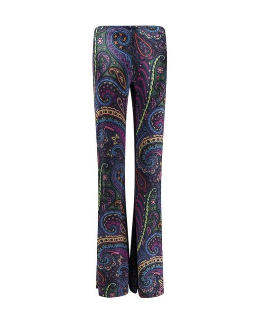 Etro Blue Denim Flared Leg Trousers