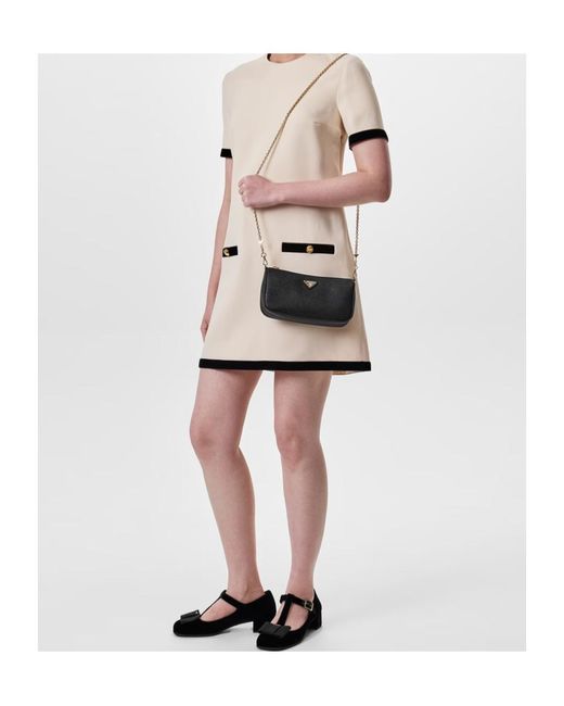 Prada White Sablè Short-Sleeved Mini Dress