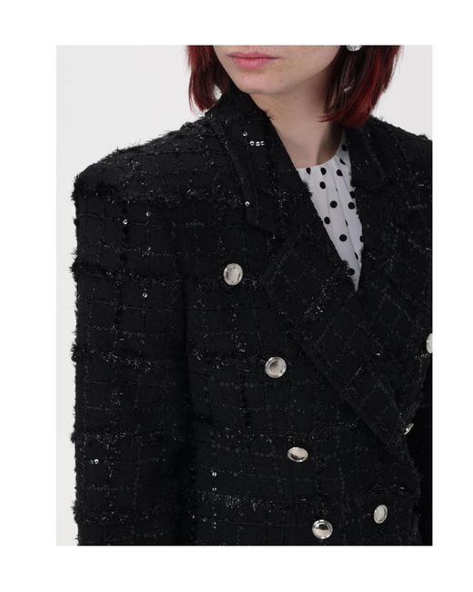 Alessandra Rich Black Embellished Double Breasted Jacket