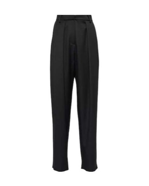 Magda Butrym Black High-Rise Wool Pants