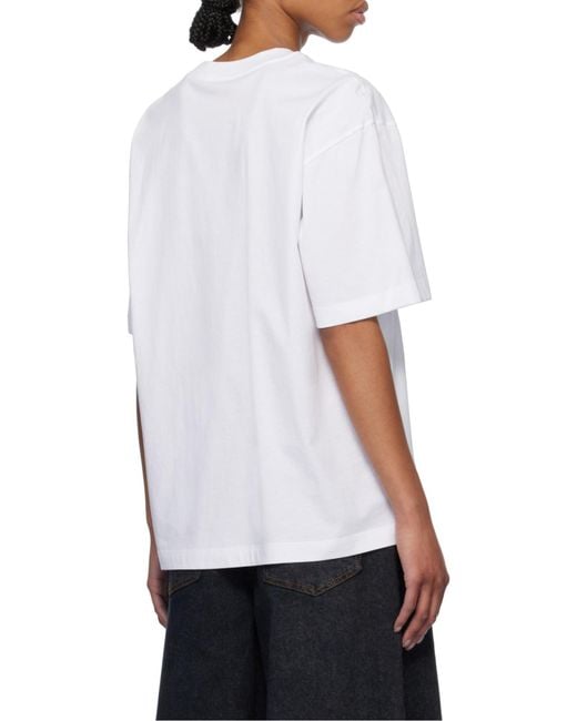 Marni White Logo Printed Crew Neck T-Shirt