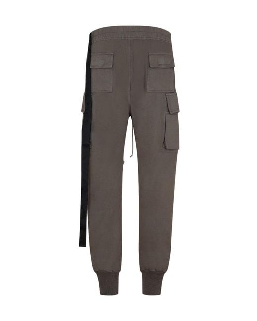 Rick Owens Gray Cargo Slim-Fit Trousers for men