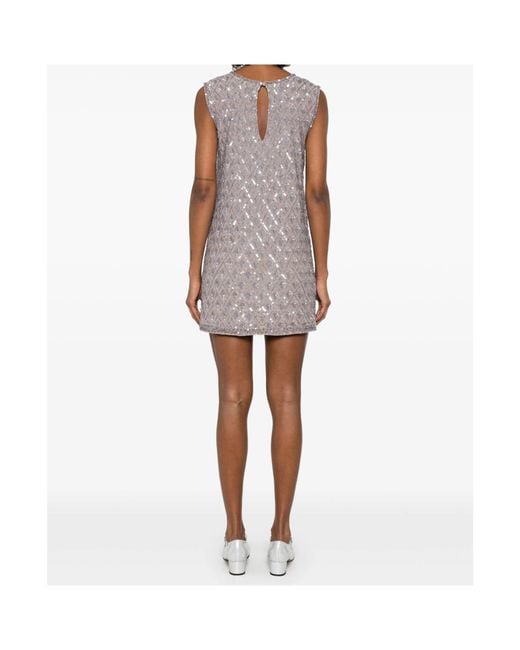 P.A.R.O.S.H. Brown Sequined Mini Dress