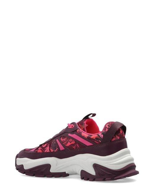 Versace Jeans Purple Couture Barocco Printed Lace-Up Sneakers