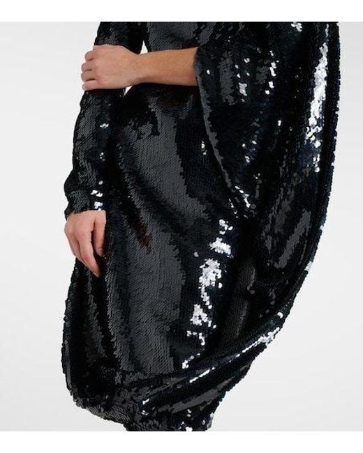 Stella McCartney Black Draped Sequined Minidress