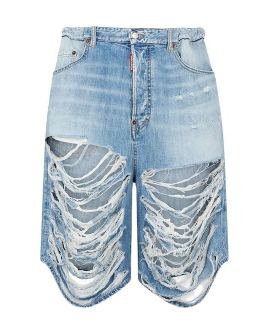 DSquared² Blue Distressed Jeans for men