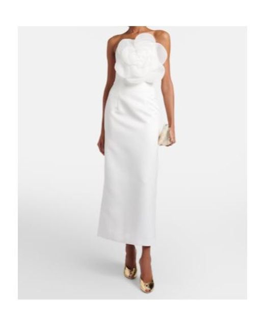 Leo White Floral-Appliqué Maxi Dress