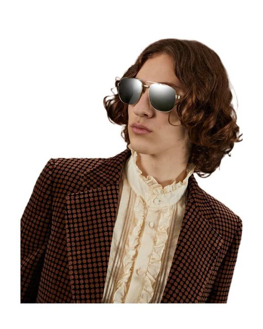 Gucci Metallic Navigator Frame Sunglasses for men