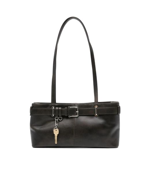 OSOI Black Dual-Handle Shoulder Bag