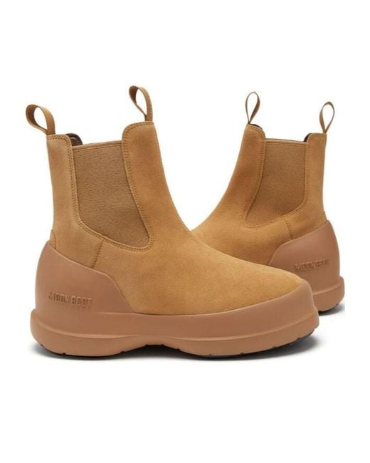 Moon Boot Brown Luna Trek Round Toe Boots for men