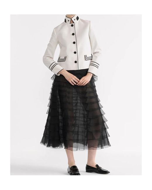 Dior Black Mid-Length Ruffled Skirt