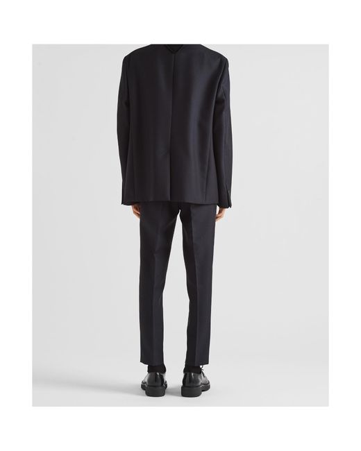 Prada Blue Mohair Wool Pants for men