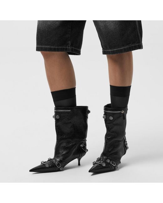 Balenciaga Black Pointed-Toe Ankle Boots