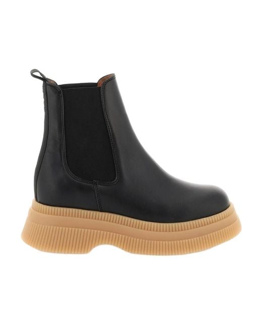 Ganni Black Heeled Chelsea Boots