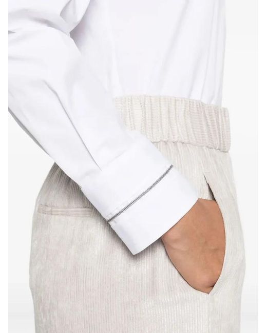 Peserico White Long-Sleeve Buttoned Shirt