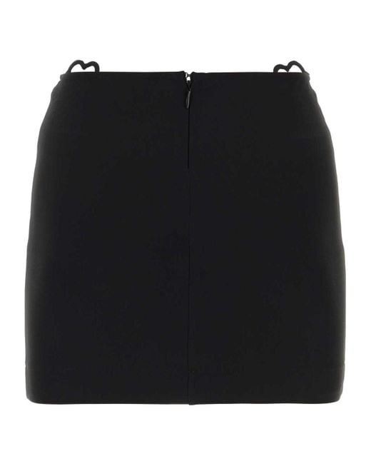 Nensi Dojaka Black Heart Cut-Out Detailed Zipped Mini Skirt