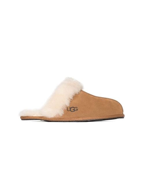 Ugg White Shearling Loafer-Style Slippers