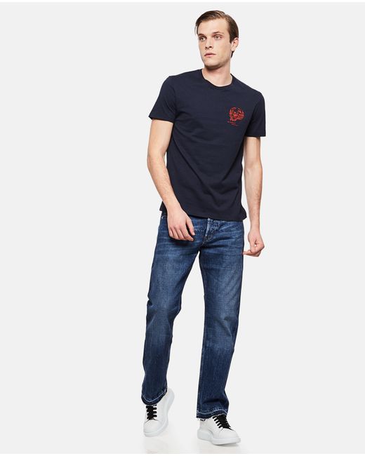 McQueen Blue Short-Sleeved T-Shirt for men