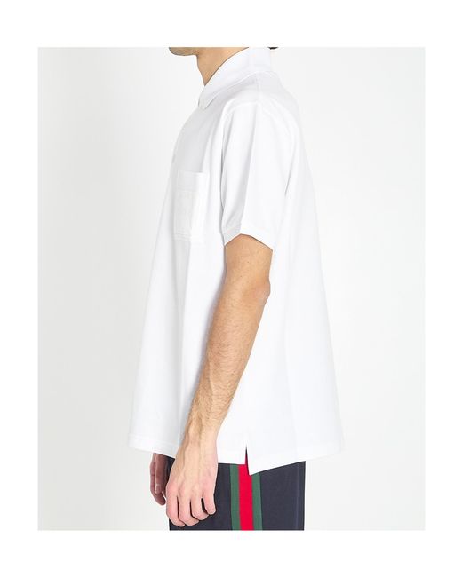 Gucci White Pocket Detailed Short-Sleeve Polo Shirt for men