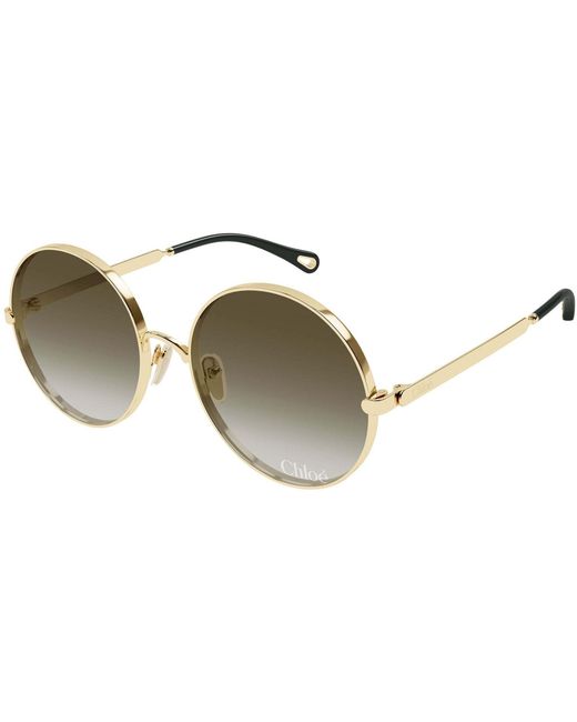 Chloé Metallic Chloé Eyewear Round-Frame Sunglasses