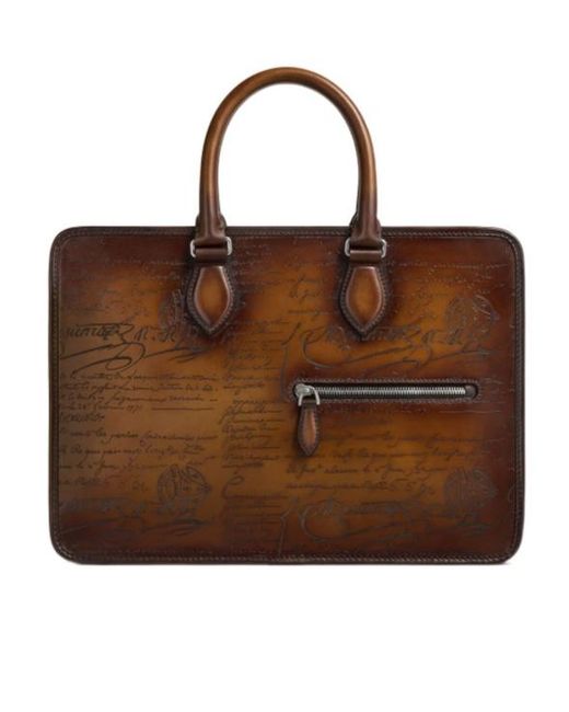 Berluti Brown Un Jour Mini Briefcase for men