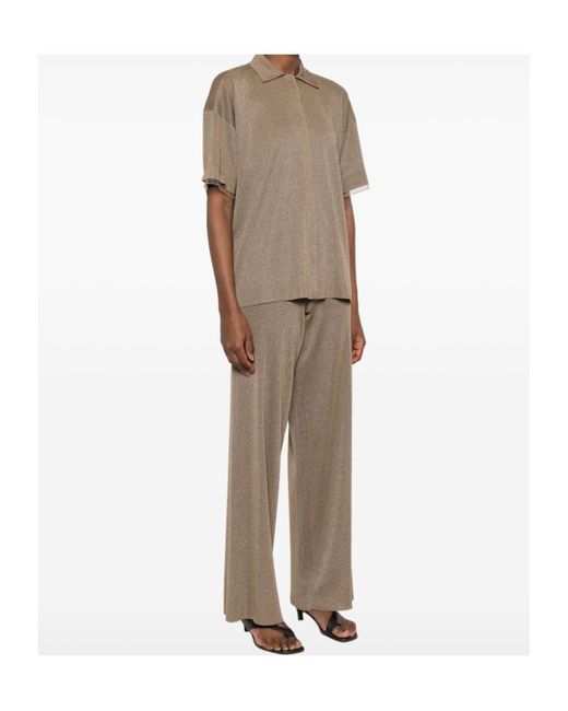 Fabiana Filippi Natural Polo Collar T-Shirt