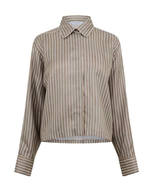 Max Mara Gray Striped Shirt