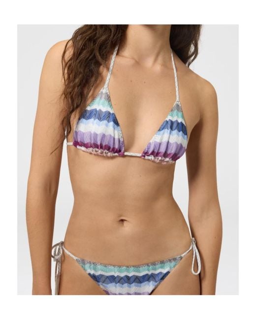 Missoni White Zigzag-Knit Tassel-Detail Bikini