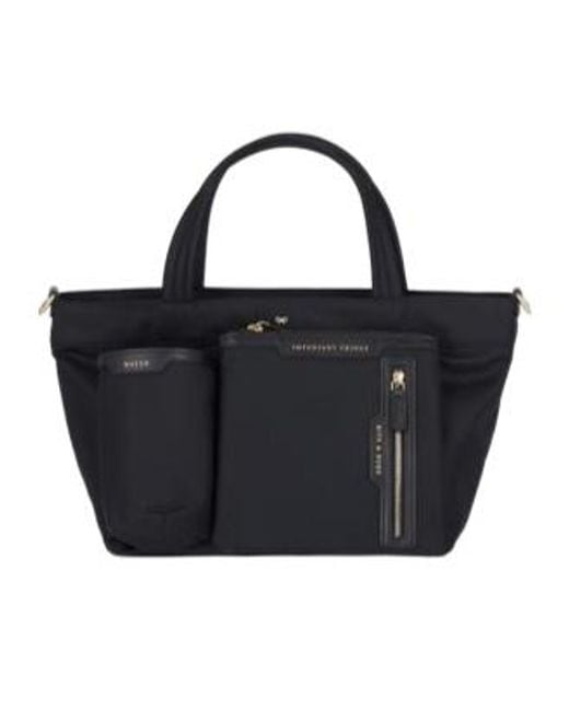 Anya Hindmarch Black E/W Multi-Pocket Mini Cross-Body Tote Bag