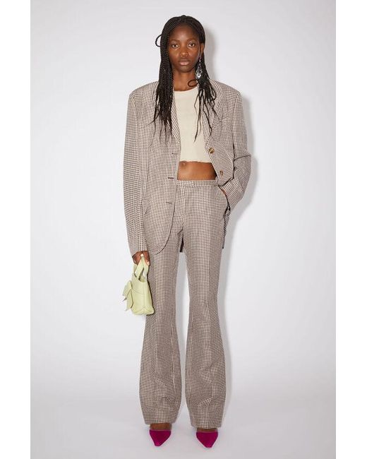 Acne Gray Low-Waisted Check Trousers