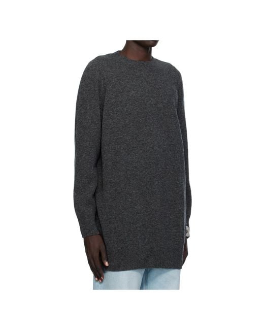 Bally Gray Long Wool Sweater for men