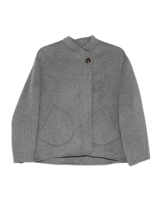 Soeur Gray Single-Button Long-Sleeve Casual Jacket