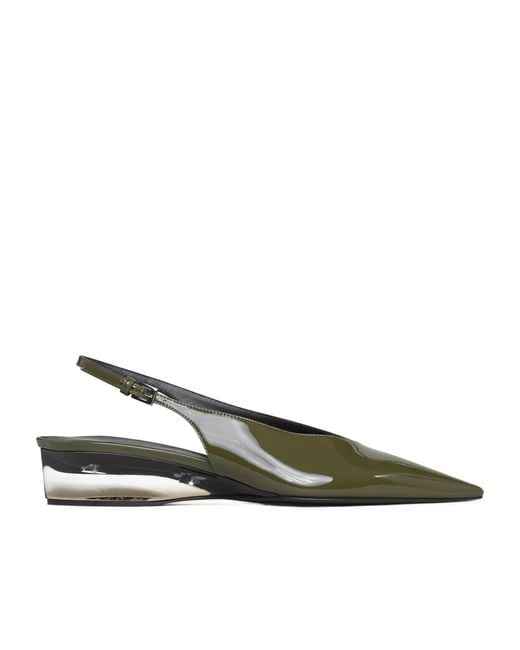 Alaïa Green Invisible Wedge Slingbacks