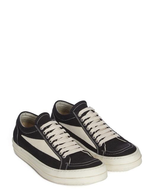 Rick Owens Black Denim Vintage Sneakers