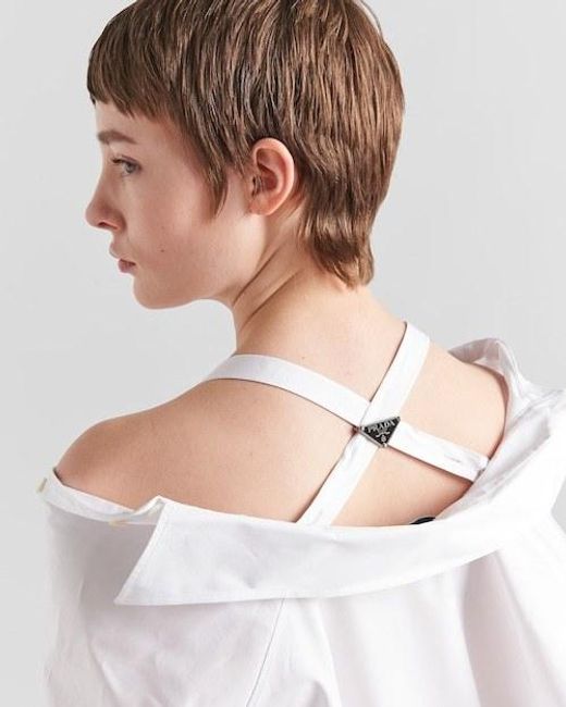 Prada White Long-Sleeved Buttoned Shirt