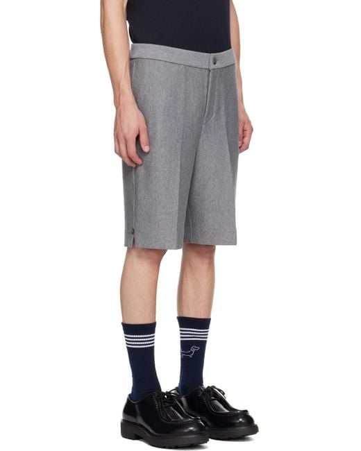 Thom Browne Black Rwb-Stripe Cotton Shorts for men