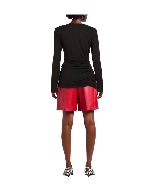 Isabel Marant Black Solid Crew Neck Long-Sleeve Tee