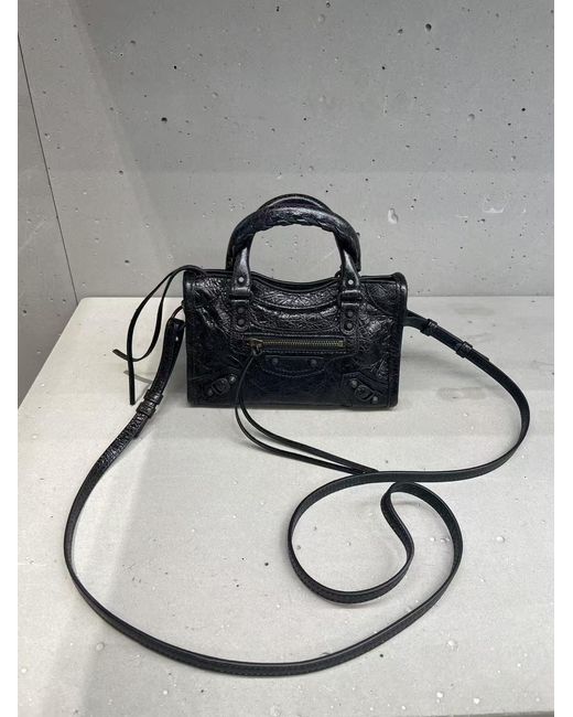 Balenciaga Black Le City Bag Nano Top Handle Bag