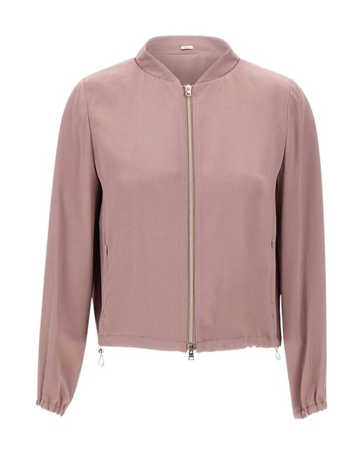 Herno Pink Zipped Drawstring Hem Jacket